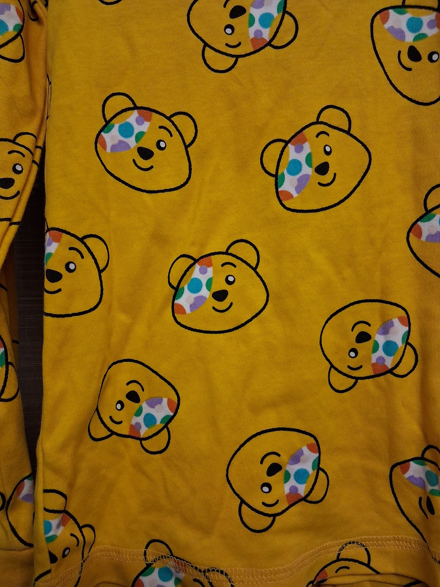George Unisex "Pudsey" Yellow Pyjamas PJs 2 Piece Set Age 10-11 Years