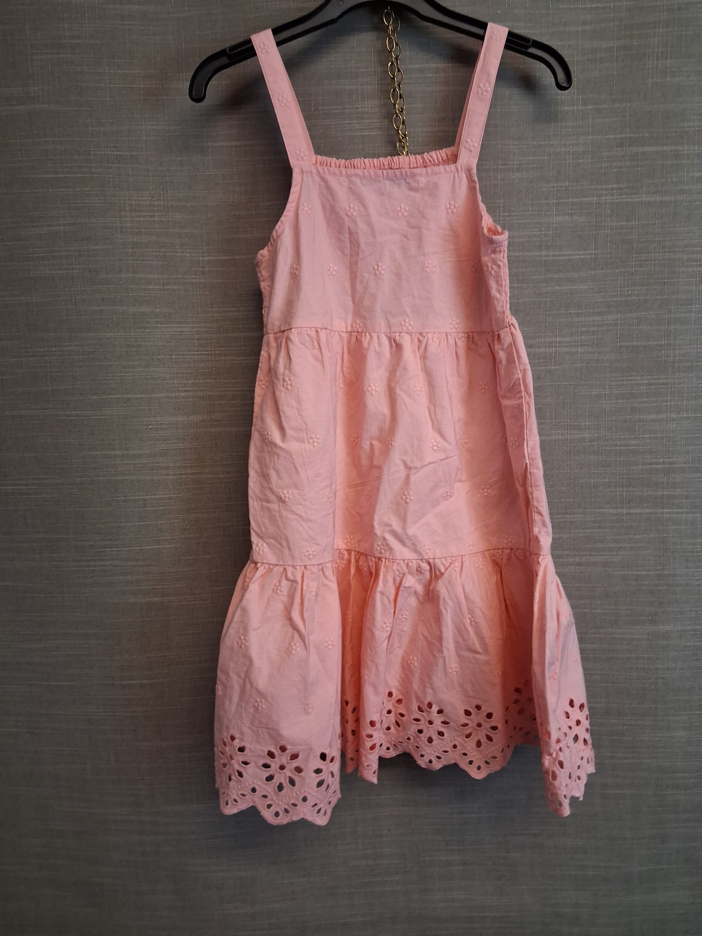George Girls Pink Tiered Dress Cotton Age 8-9 Years