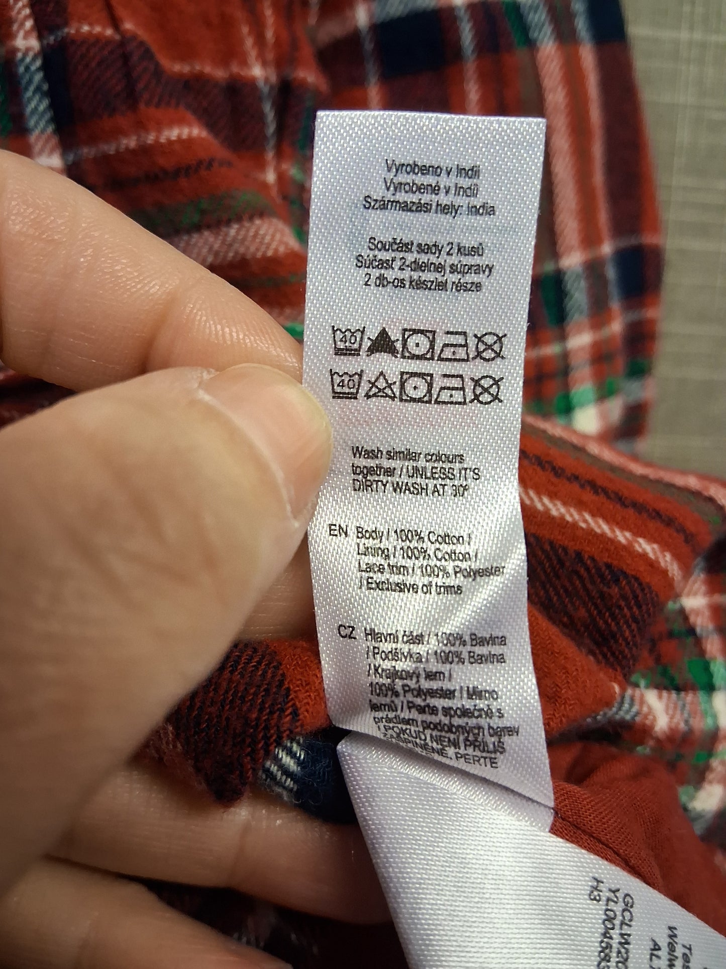 F&F Girls Red Tartan Dress Age 9-12 Months