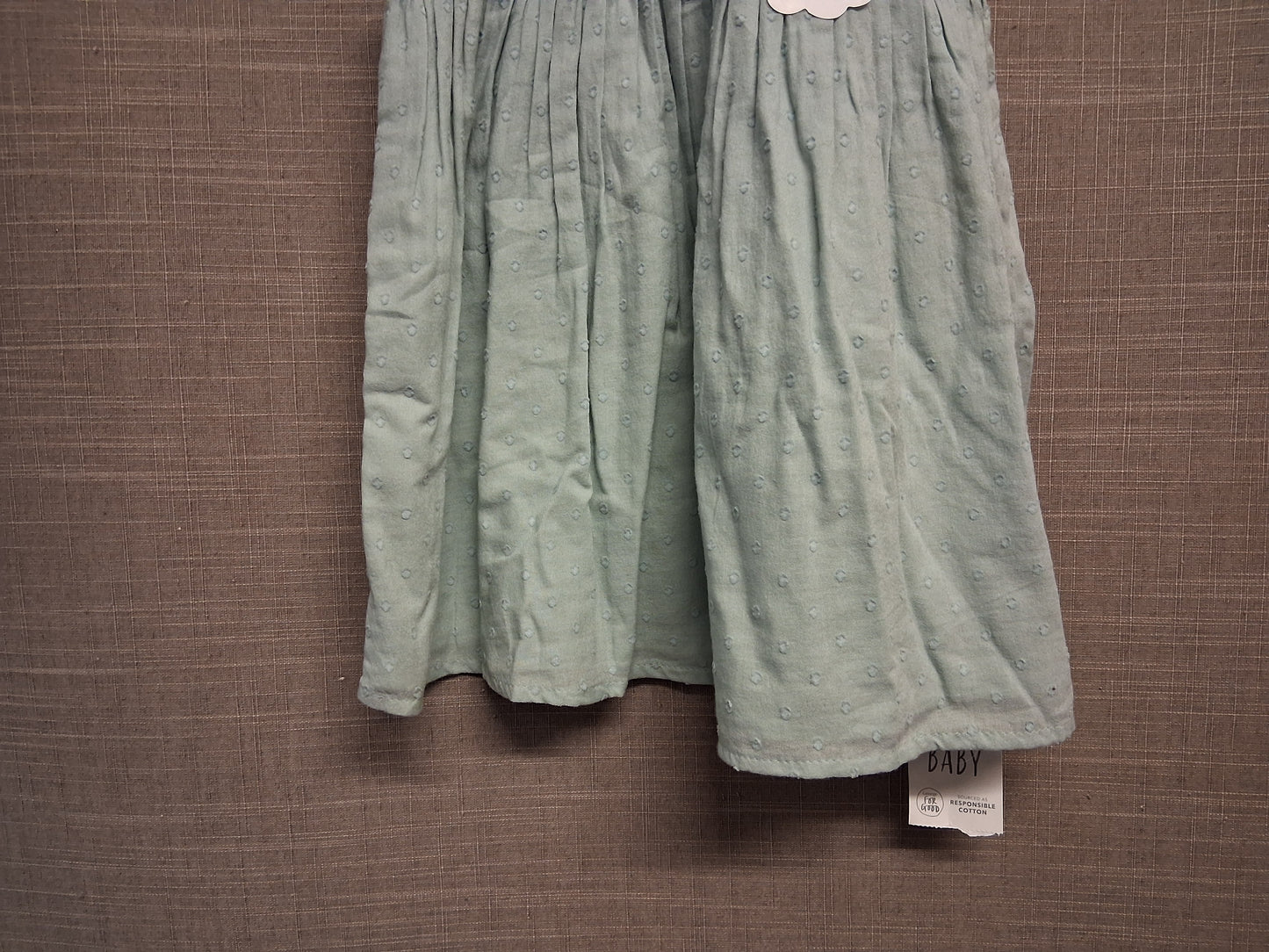 George Girls A Line Green Embroidered Floral Dress Lined Age 3-6 Months New