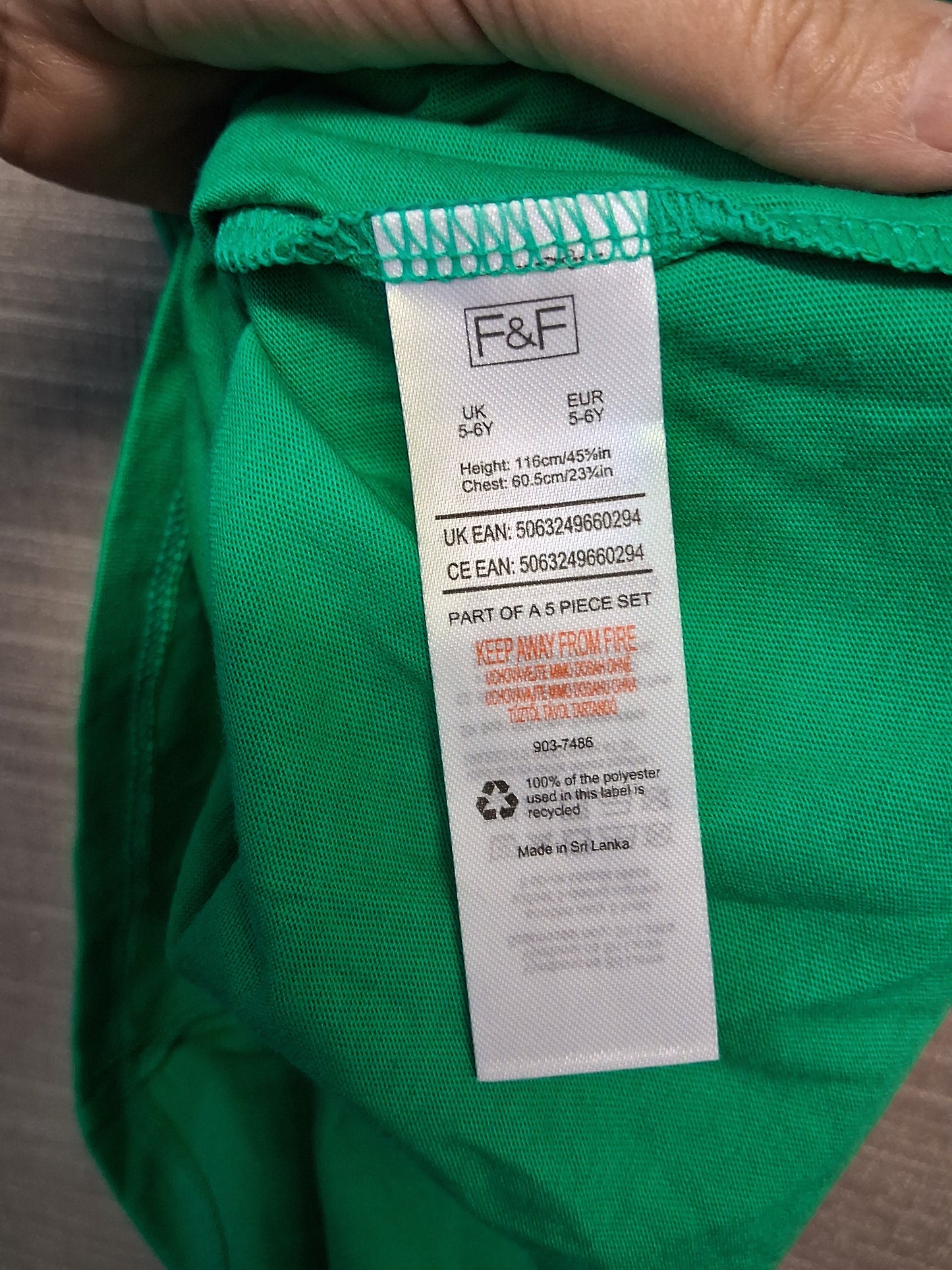 F&F Boys Vest Tank Tops Set of 3 Multicolour Age 5-6 Years