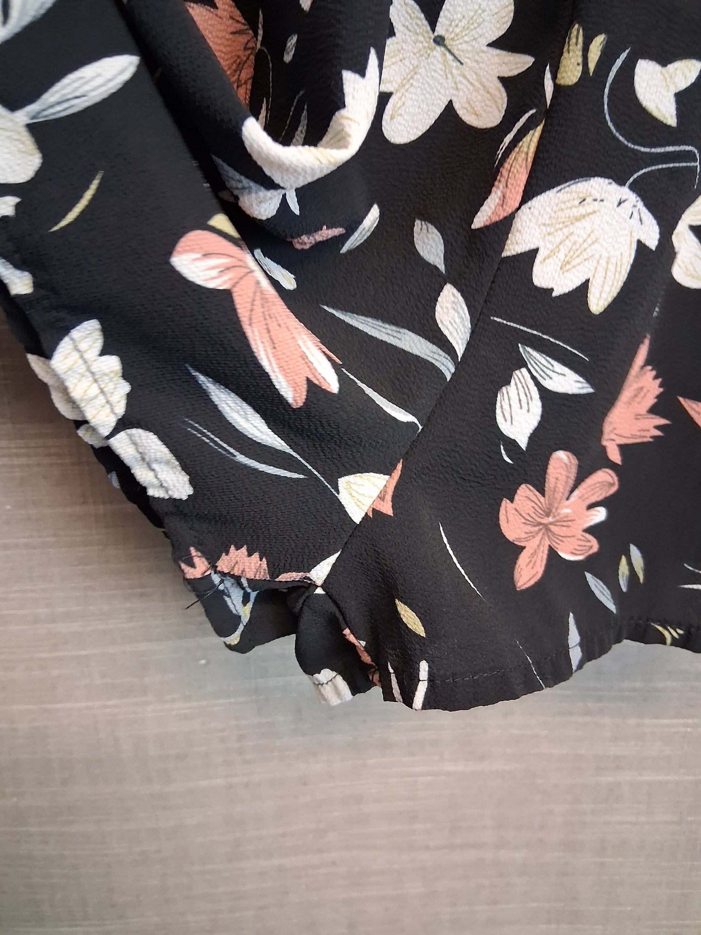 Shein Girls Black Floral Playsuit Age 8-9 Years