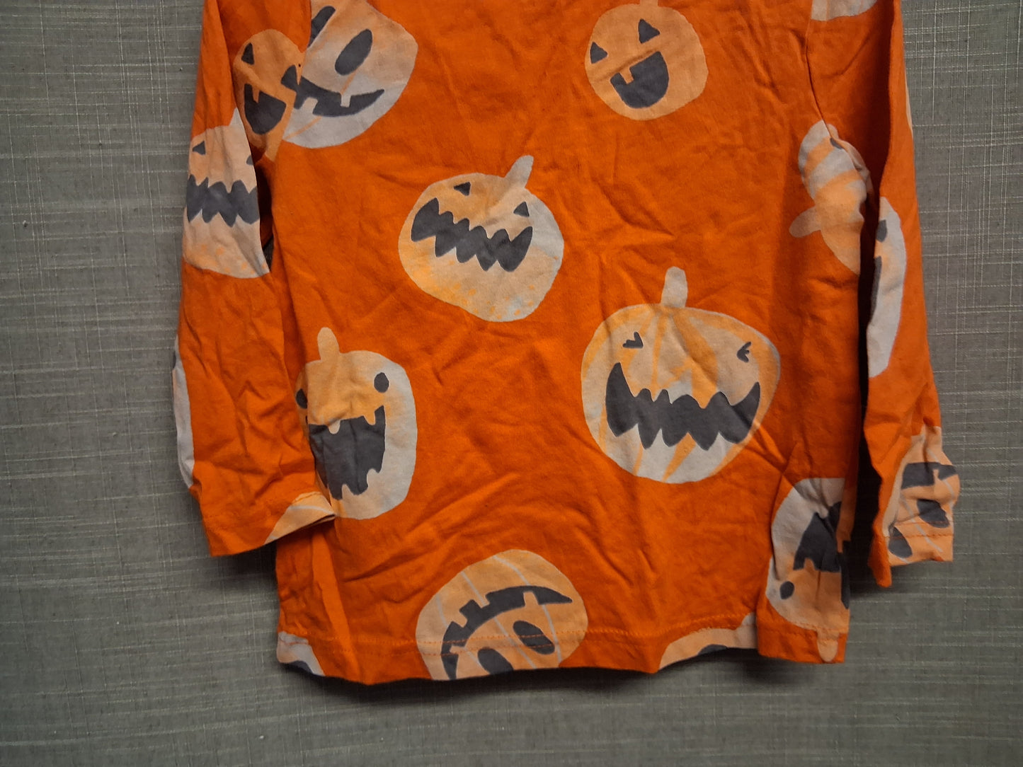 F&F Boys Halloween Orange Pumpkin Long Sleeve T-Shirt Age 18-24 Months