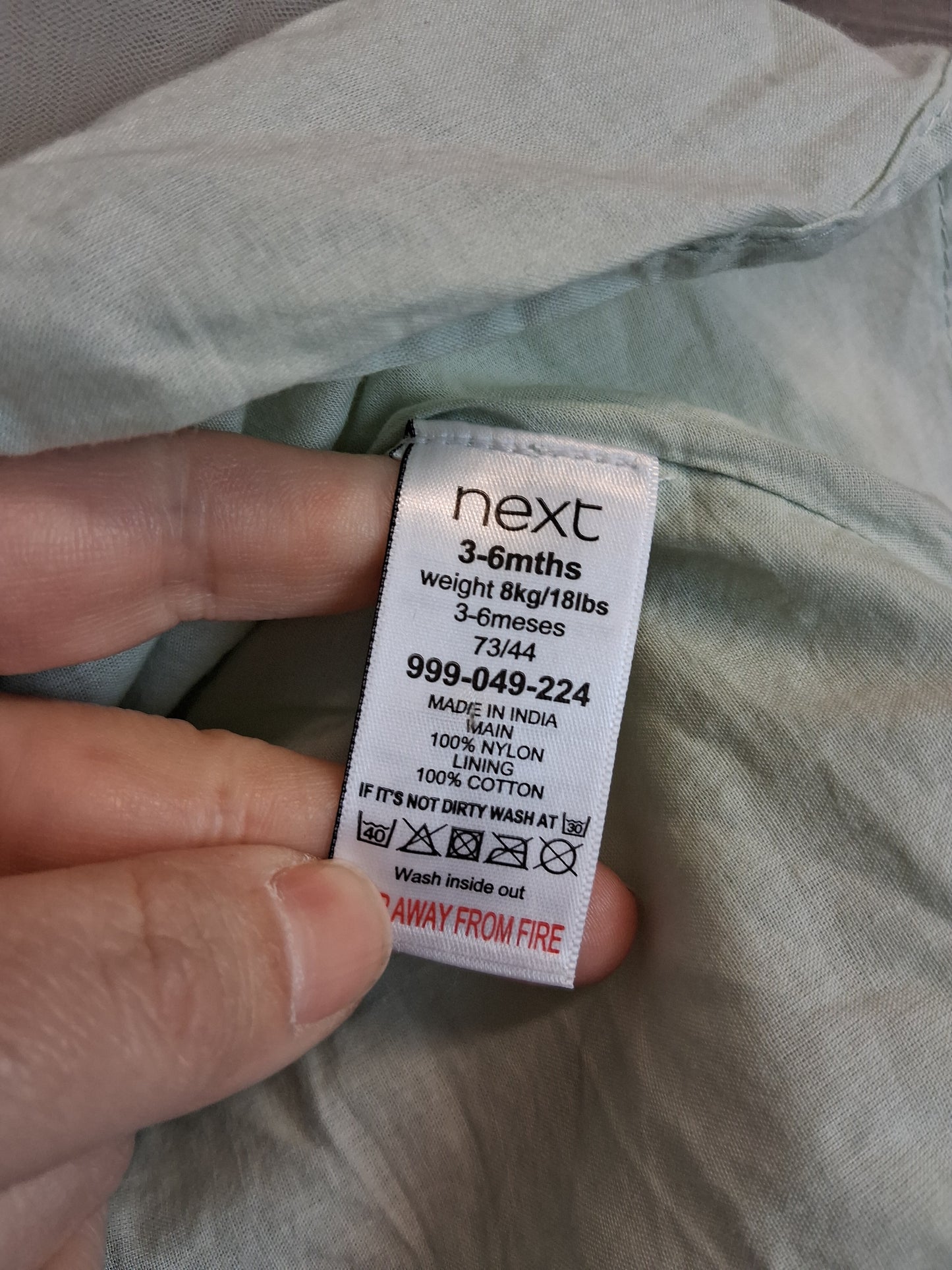 Next Girls Pale Green Gold Star Tutu Skirt Age 3-6 Months