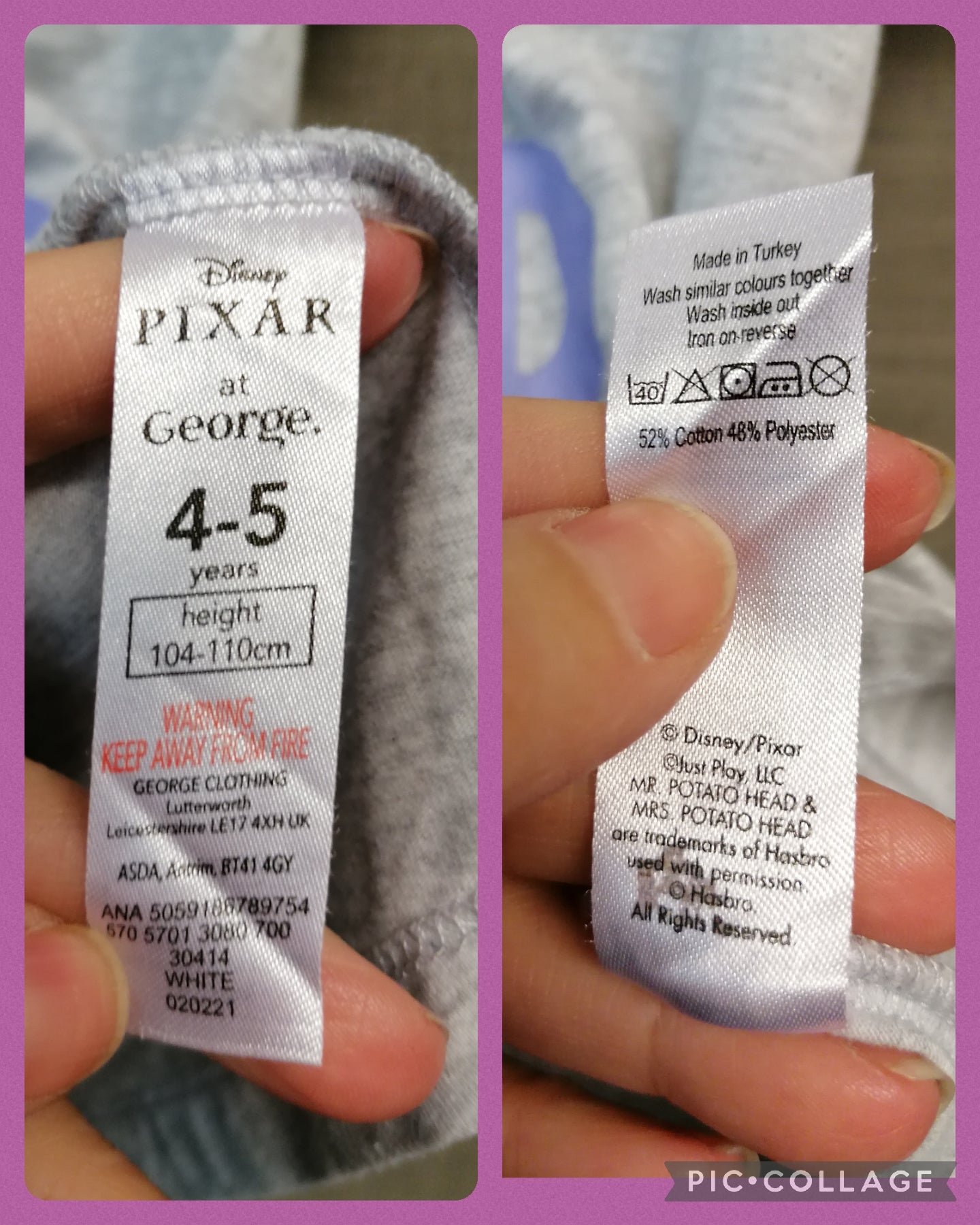 George Disney Toy Story T-Shirt Grey Age 4-5 Years