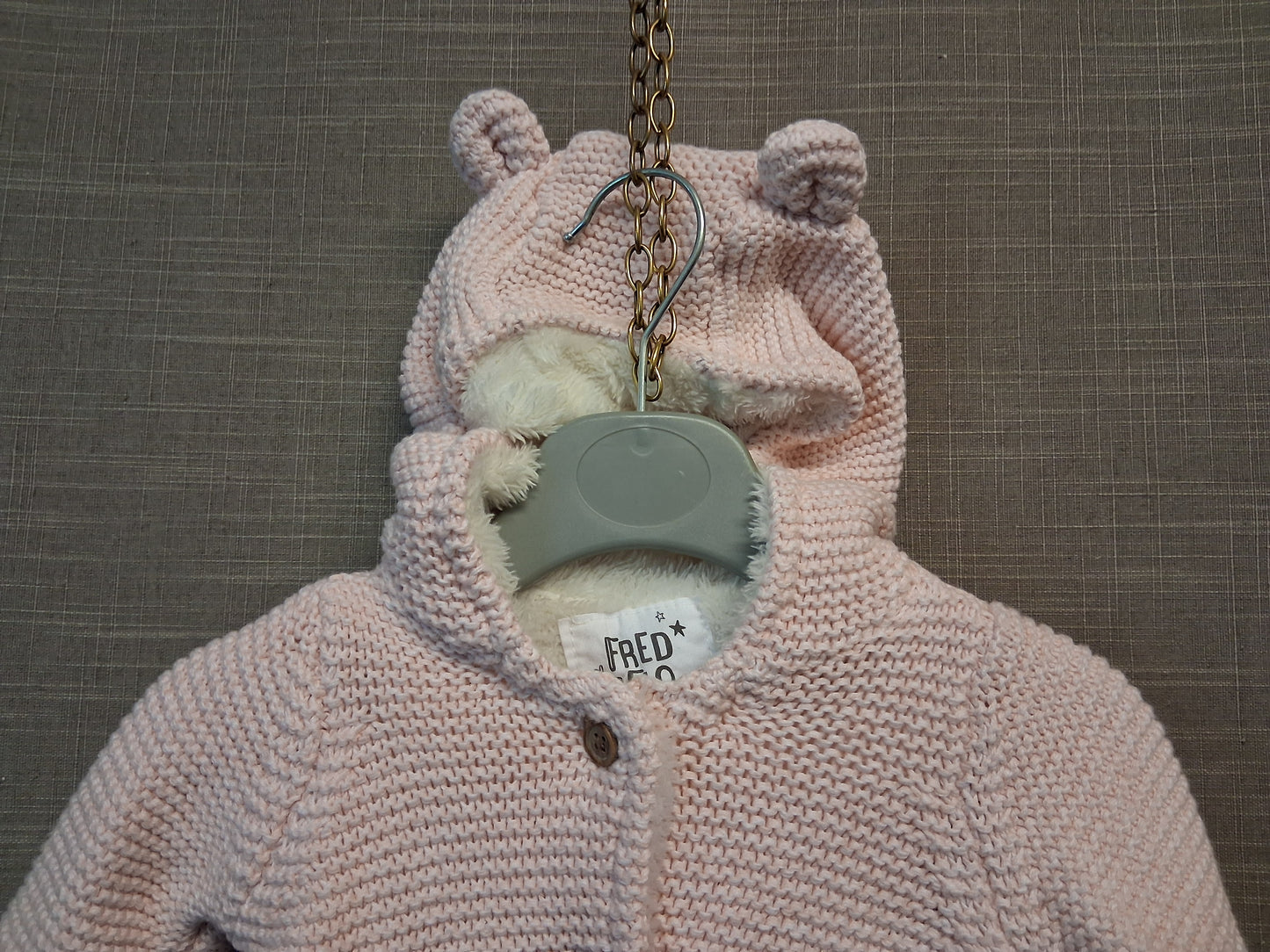 F&F Pink Hooded Cardigan Jacket Knitted Age Up to 1 Month