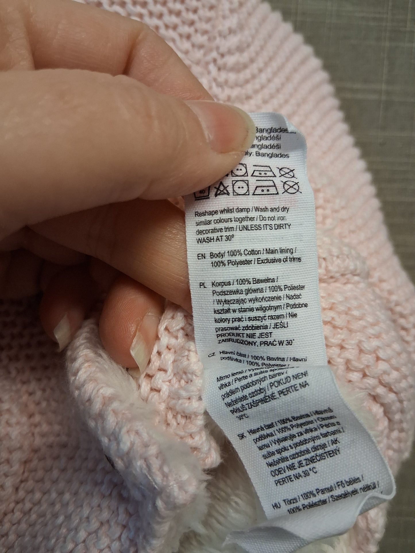 F&F Pink Hooded Cardigan Jacket Knitted Age Up to 1 Month