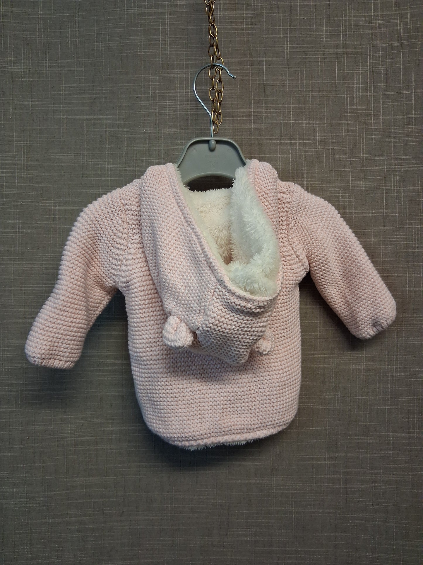 F&F Pink Hooded Cardigan Jacket Knitted Age Up to 1 Month