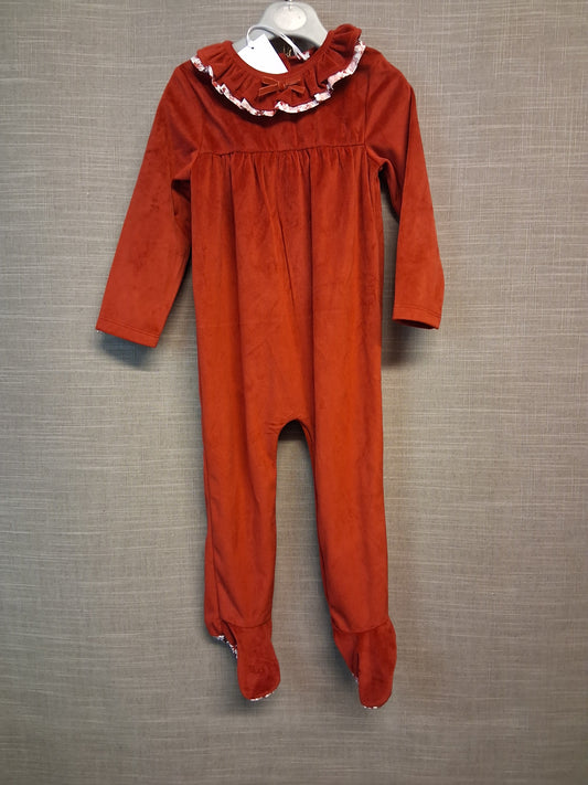 Billie Faiers George Velour Sleepsuit Red Age 18-24 Months New