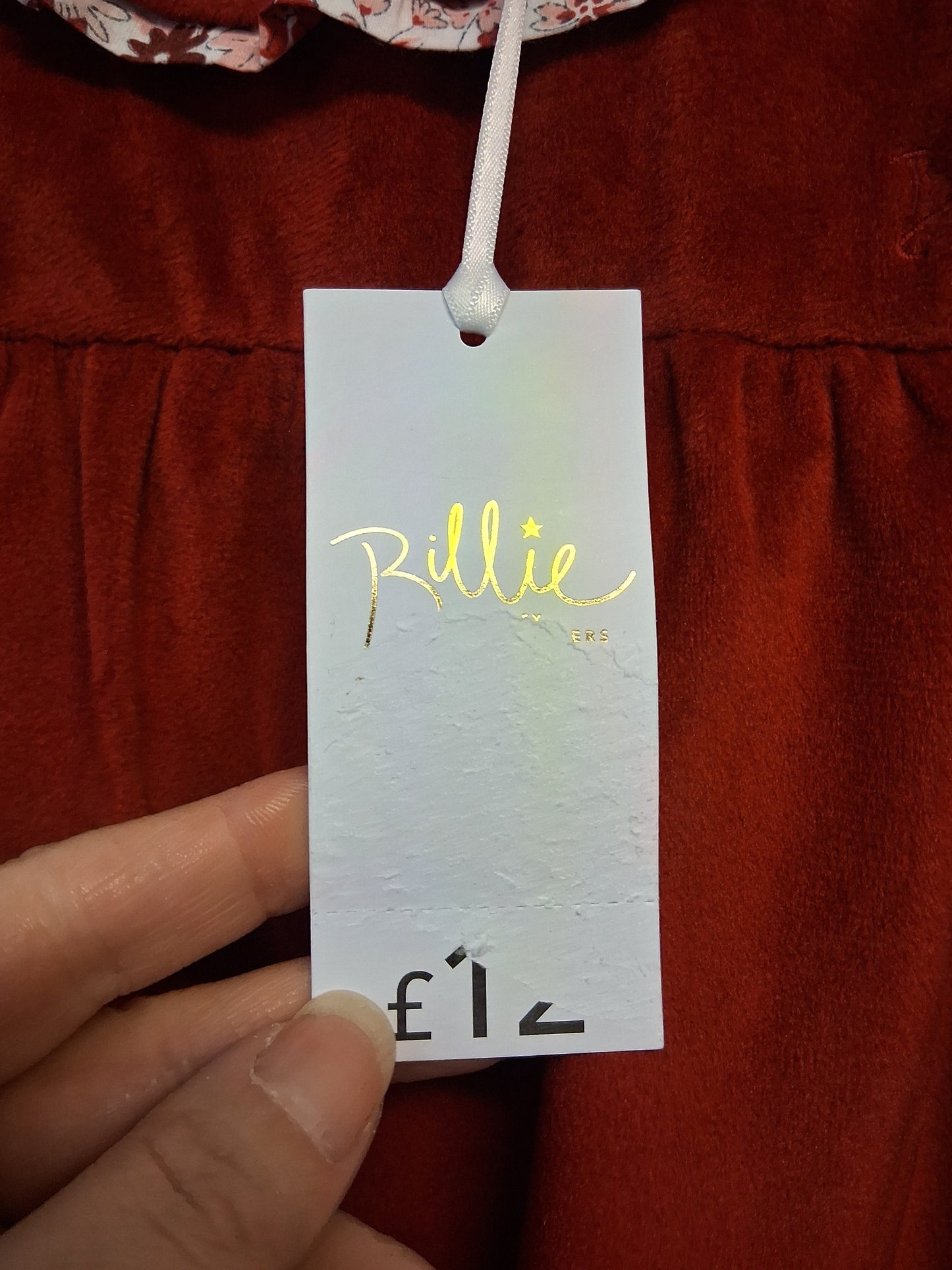 Billie Faiers George Velour Sleepsuit Red Age 18-24 Months New