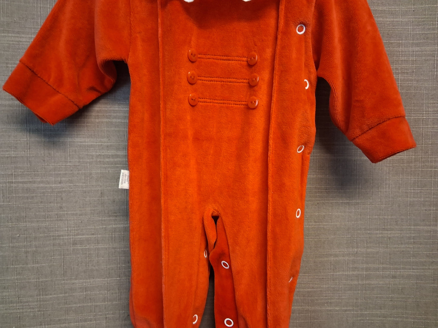 Fruit De Ma Passion Traditional Velour Sleepsuit Red 0-3 Months New