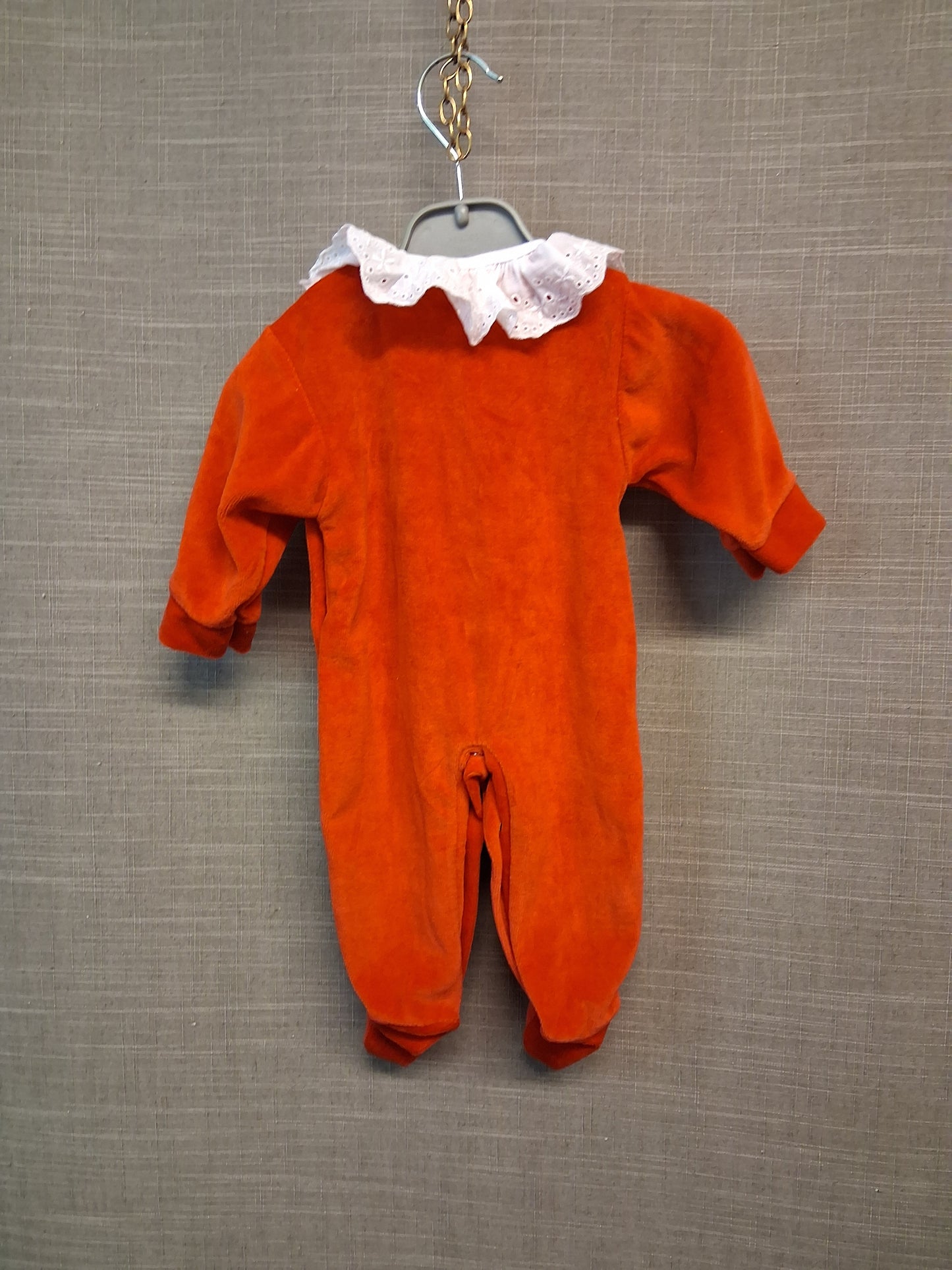 Fruit De Ma Passion Traditional Velour Sleepsuit Red 0-3 Months New