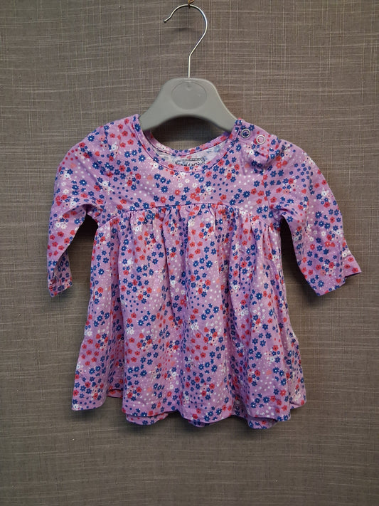 Blue Zoo Purple Floral Jersey Dress Age 0-3 Months