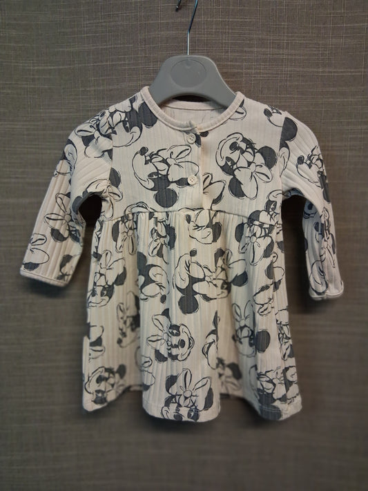 George Disney Girls Minnie Mouse Jersey Dress Beige Age 3-6 Months