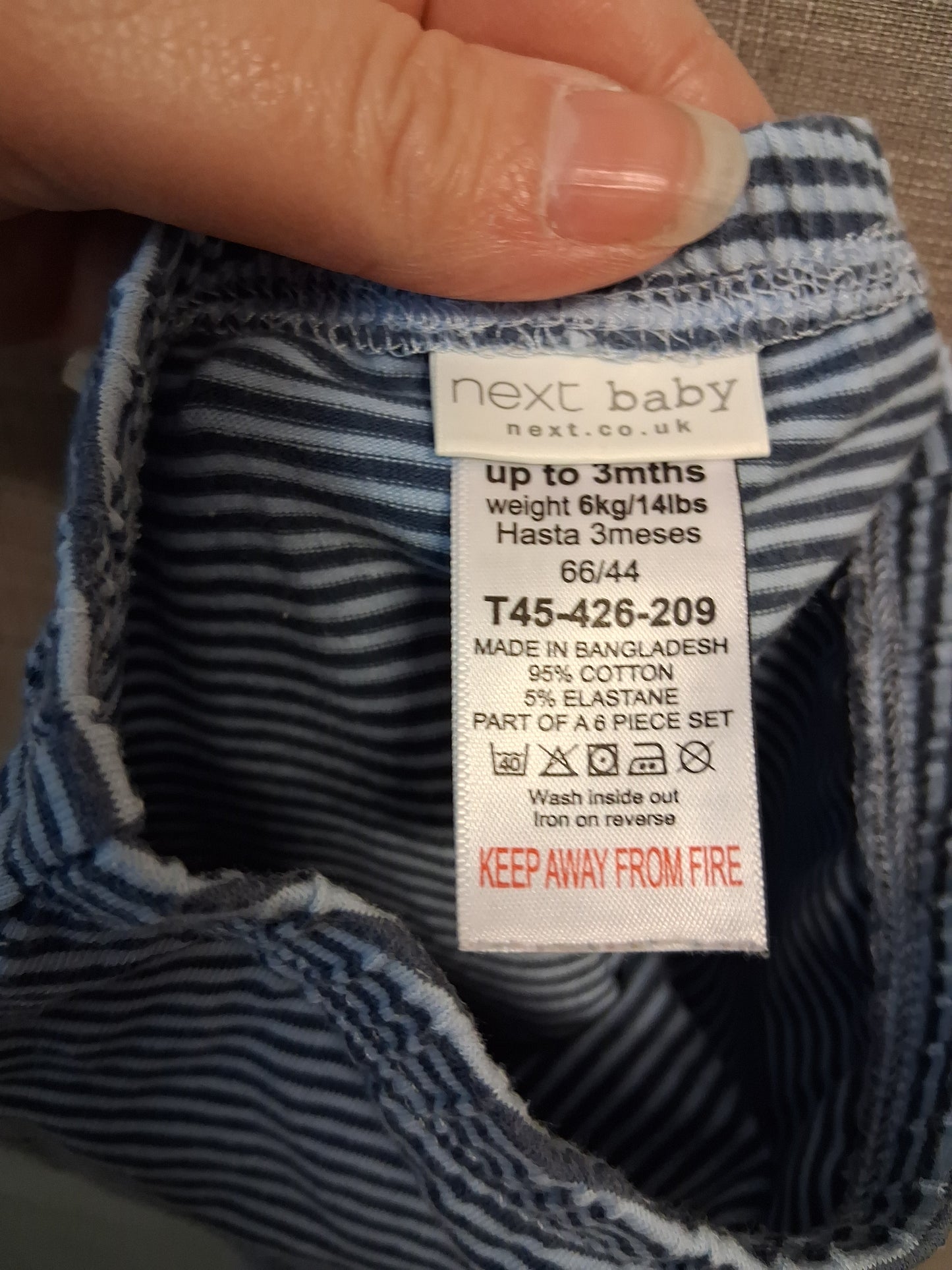 Next Girls Blue 2 Piece Outfit Set Age 0-3 Months