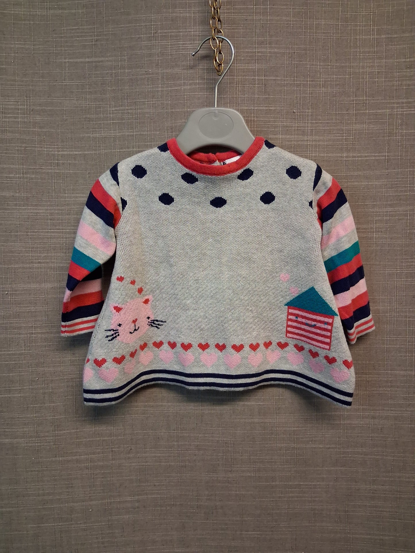 Lily & Jack Jumper Dress Age 0-3 Months Grey Knitted