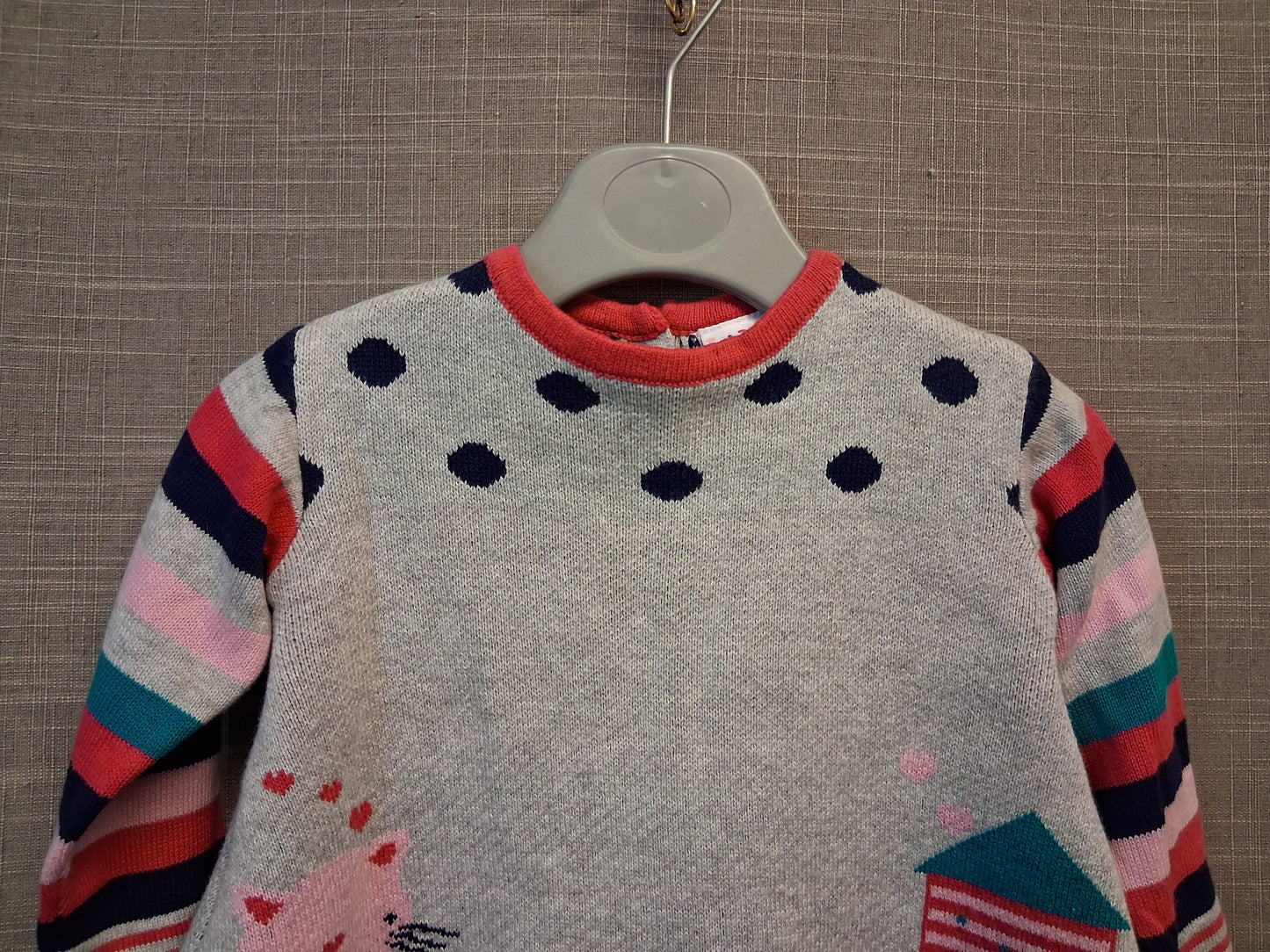 Lily & Jack Jumper Dress Age 0-3 Months Grey Knitted