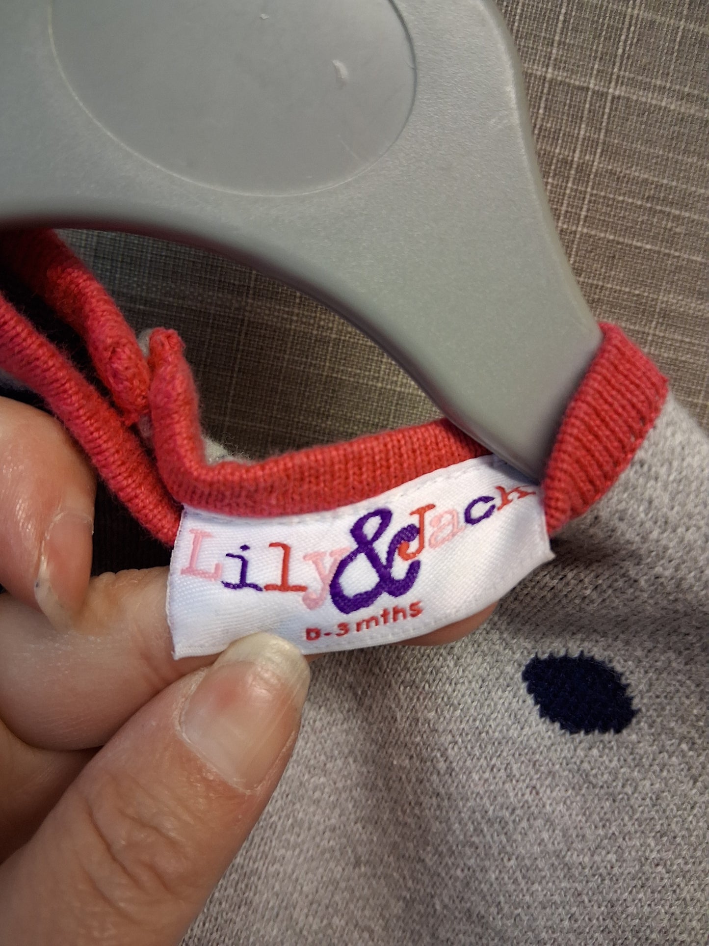 Lily & Jack Jumper Dress Age 0-3 Months Grey Knitted