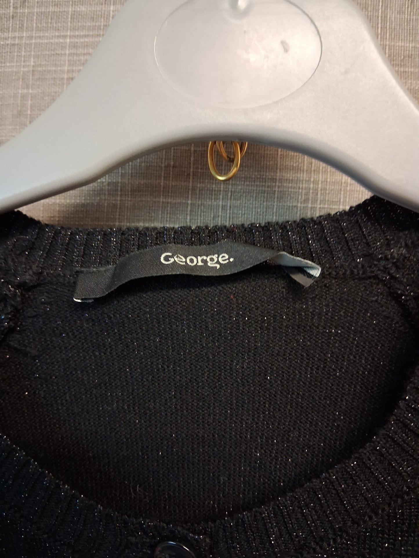 George Girls Black Sparkly Knitted Cardigan Age 8-9 years