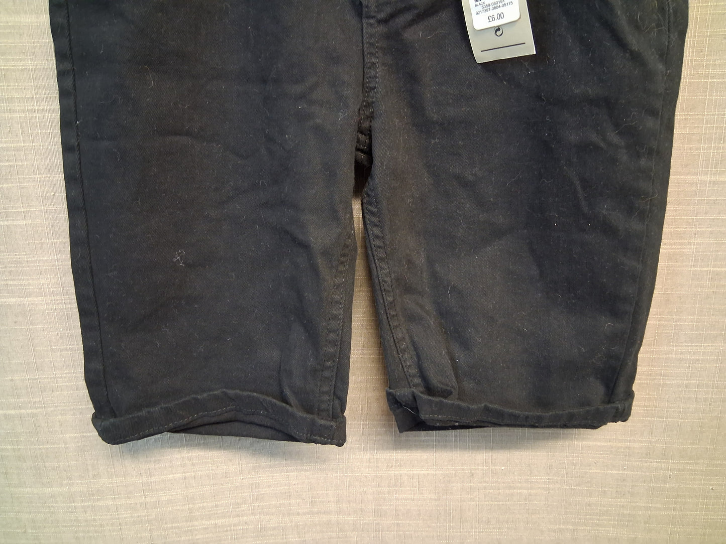 Primark Boys Skinny Denim Shorts Black Age 11-12 Years New