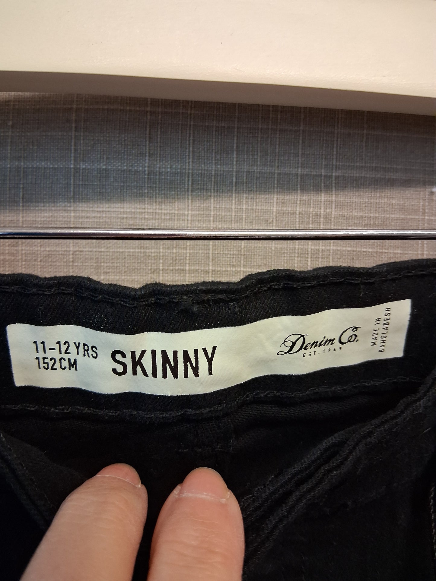 Primark Boys Skinny Denim Shorts Black Age 11-12 Years New