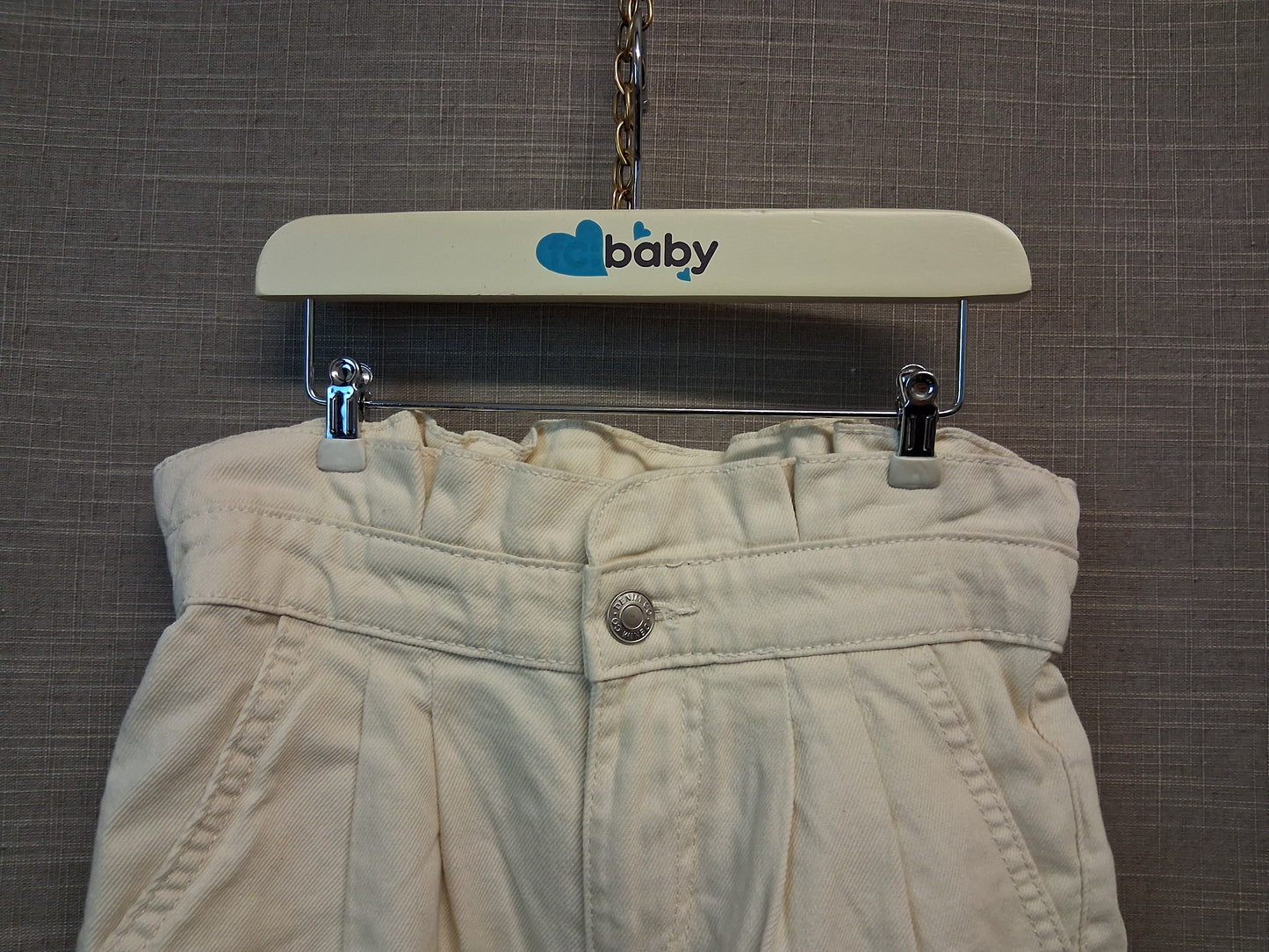 Primark Paperbag Denim Shorts Cream Age 7-8 Years