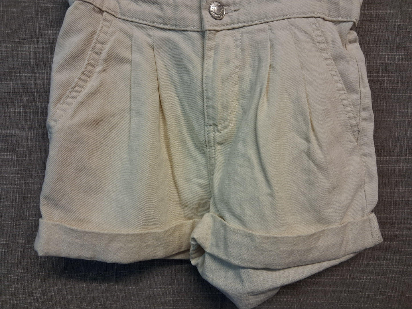 Primark Paperbag Denim Shorts Cream Age 7-8 Years
