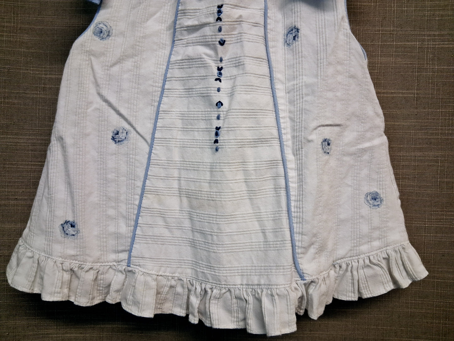 Pretty Originals White A Line Sleeveless Top Embroidered Flowers Age 5 Years
