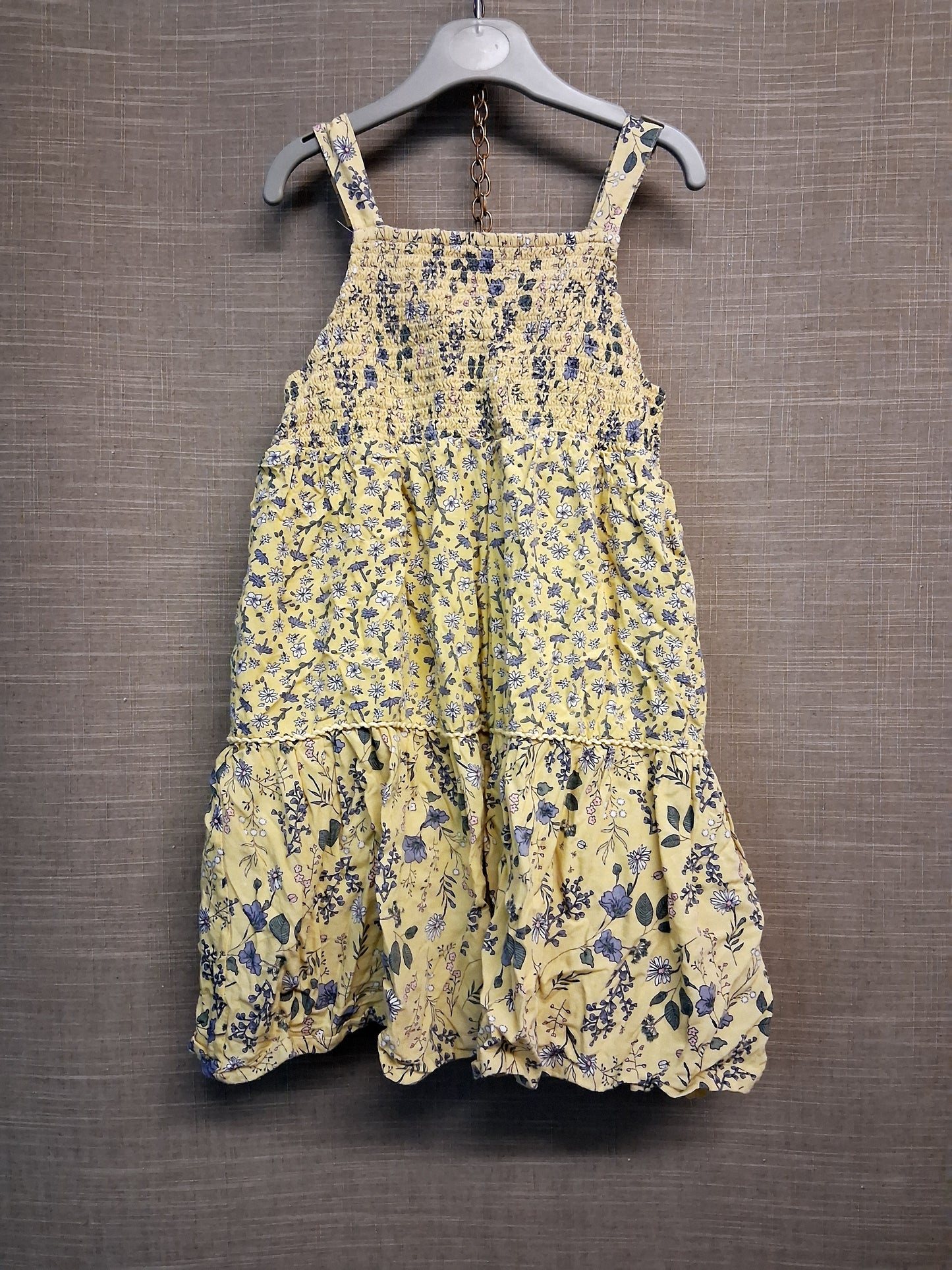 Nutmeg Girls Summer Dress Yellow Floral Lined Age 8-9 years