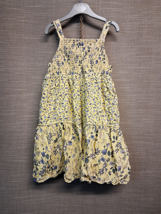 Nutmeg Girls Summer Dress Yellow Floral Lined Age 8-9 years