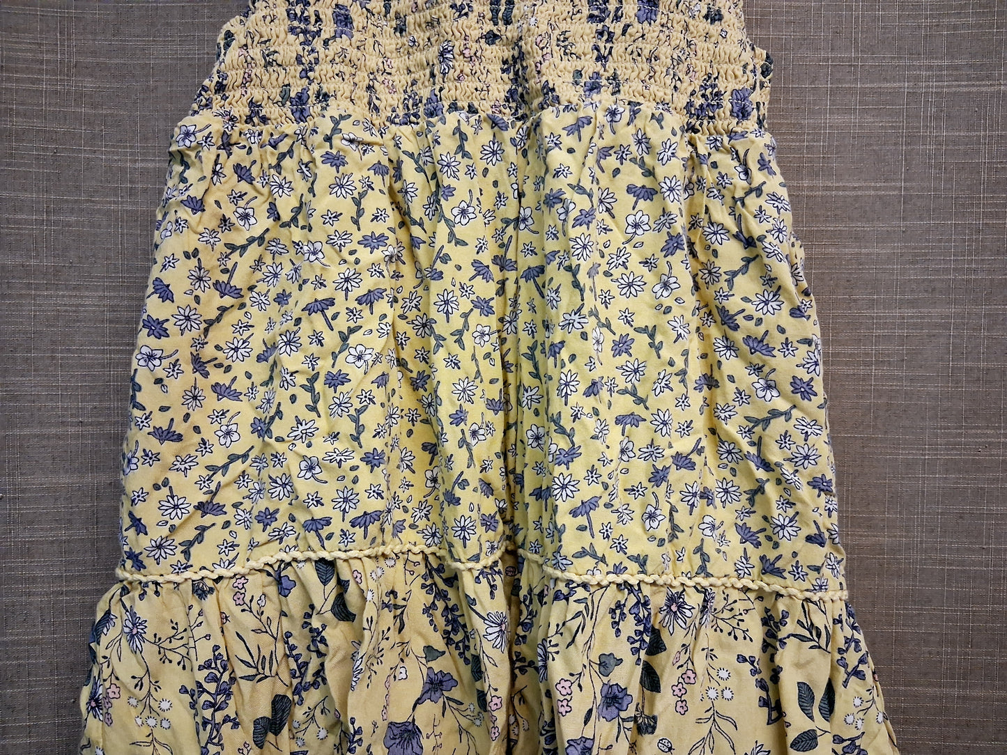 Nutmeg Girls Summer Dress Yellow Floral Lined Age 8-9 years