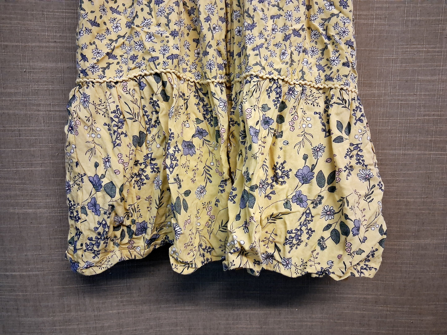 Nutmeg Girls Summer Dress Yellow Floral Lined Age 8-9 years