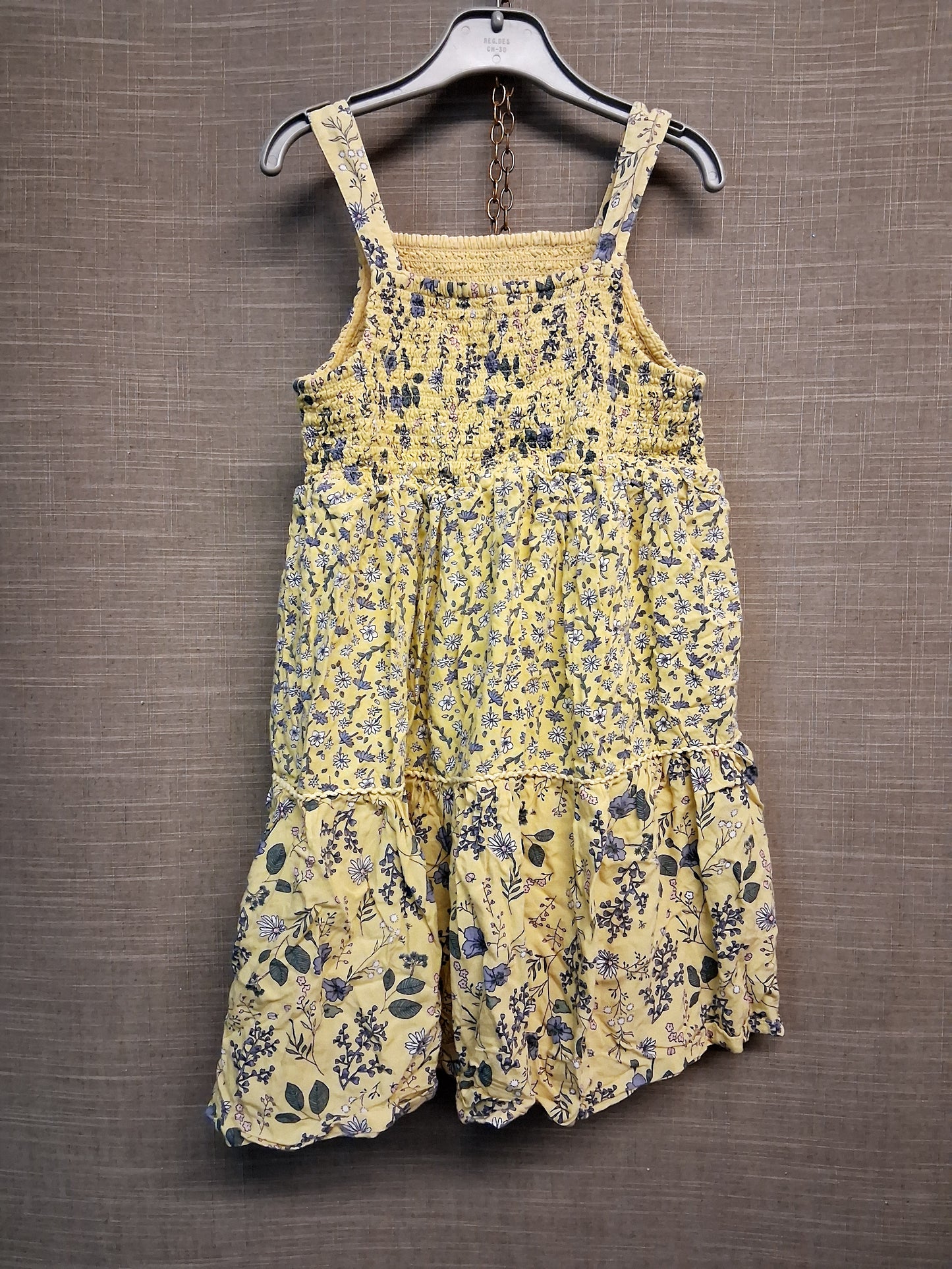 Nutmeg Girls Summer Dress Yellow Floral Lined Age 8-9 years