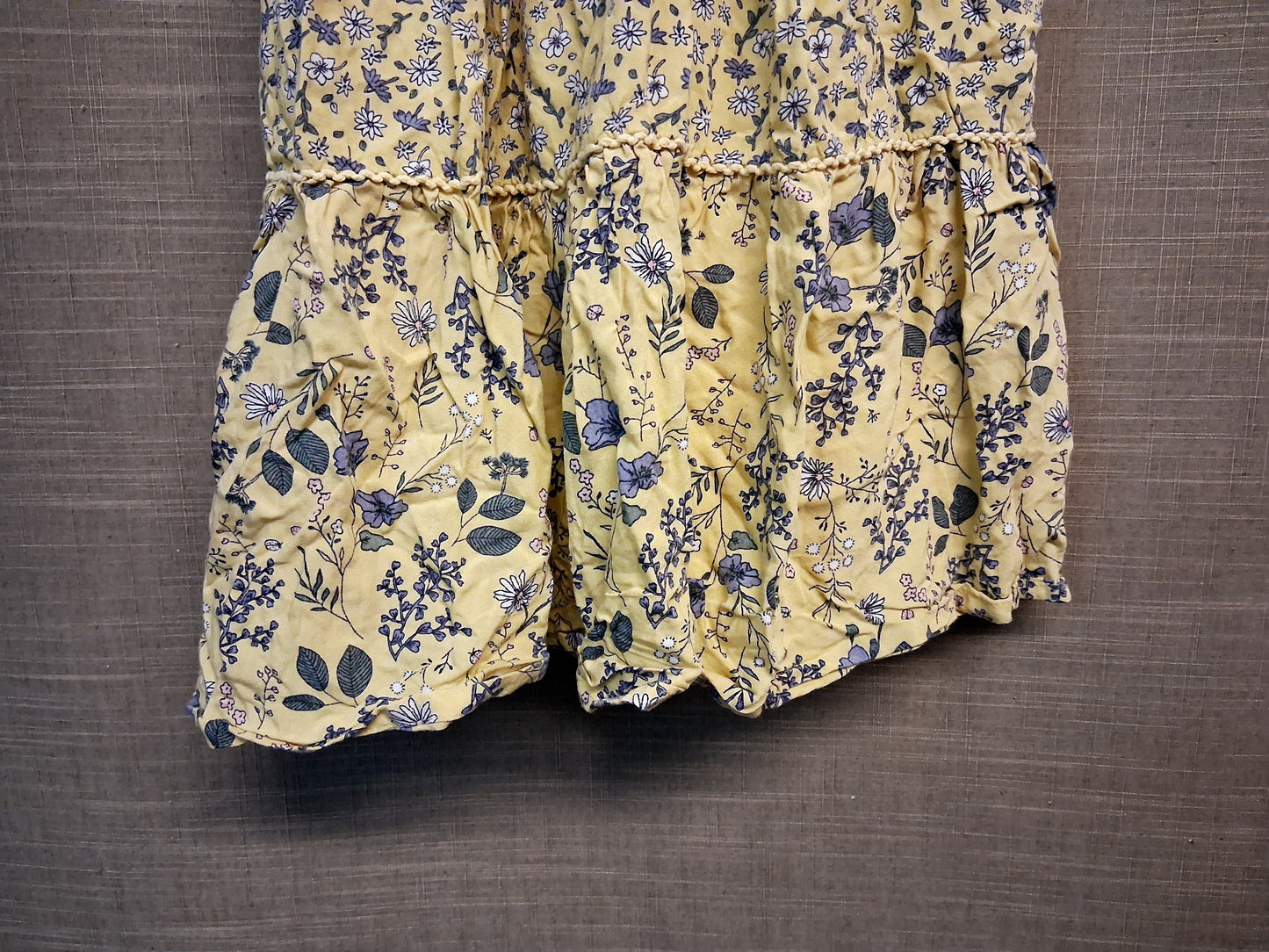 Nutmeg Girls Summer Dress Yellow Floral Lined Age 8-9 years