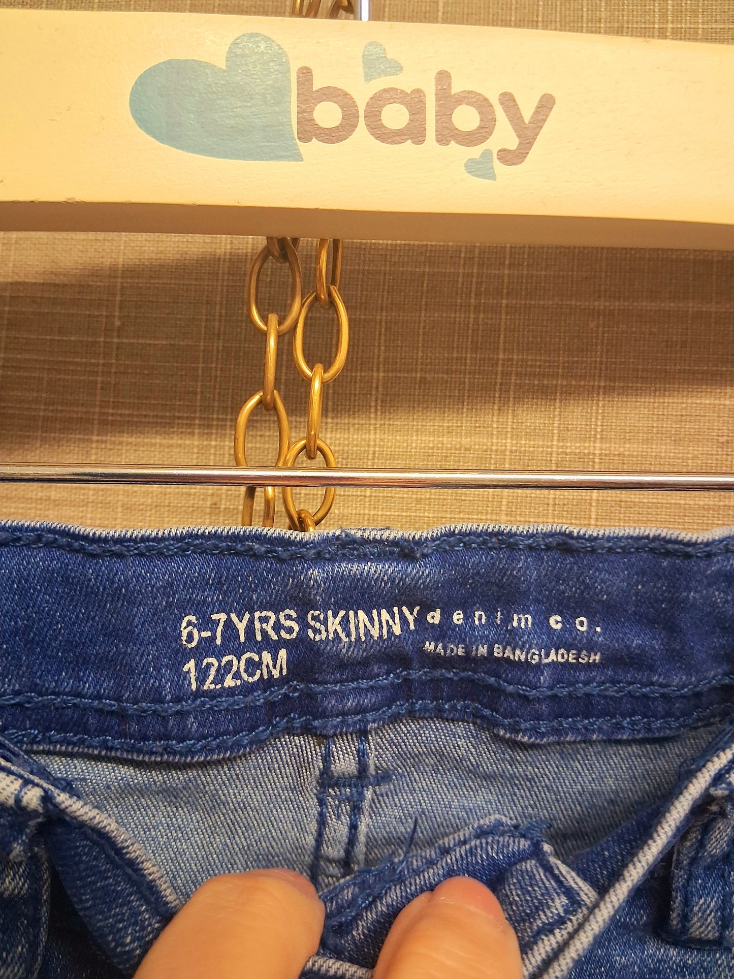 Primark Skinny Blue Denim Shorts Age 6-7 Years