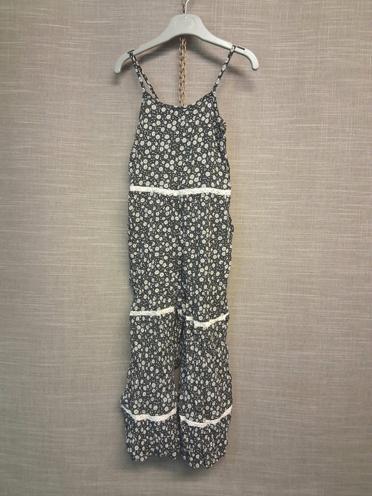 Next Girls Black Floral Jumpsuit Sleeveless Age 6 Years