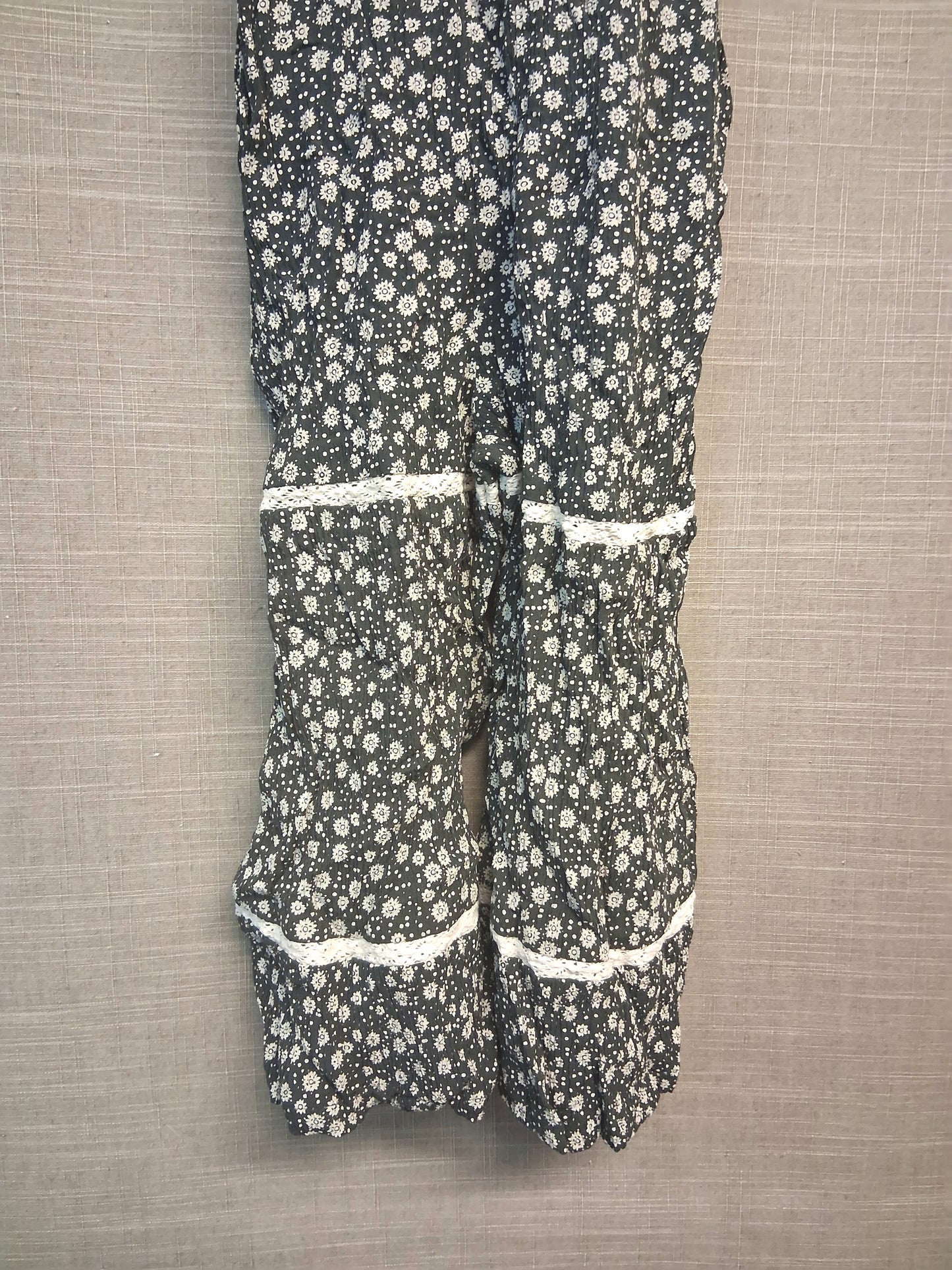 Next Girls Black Floral Jumpsuit Sleeveless Age 6 Years