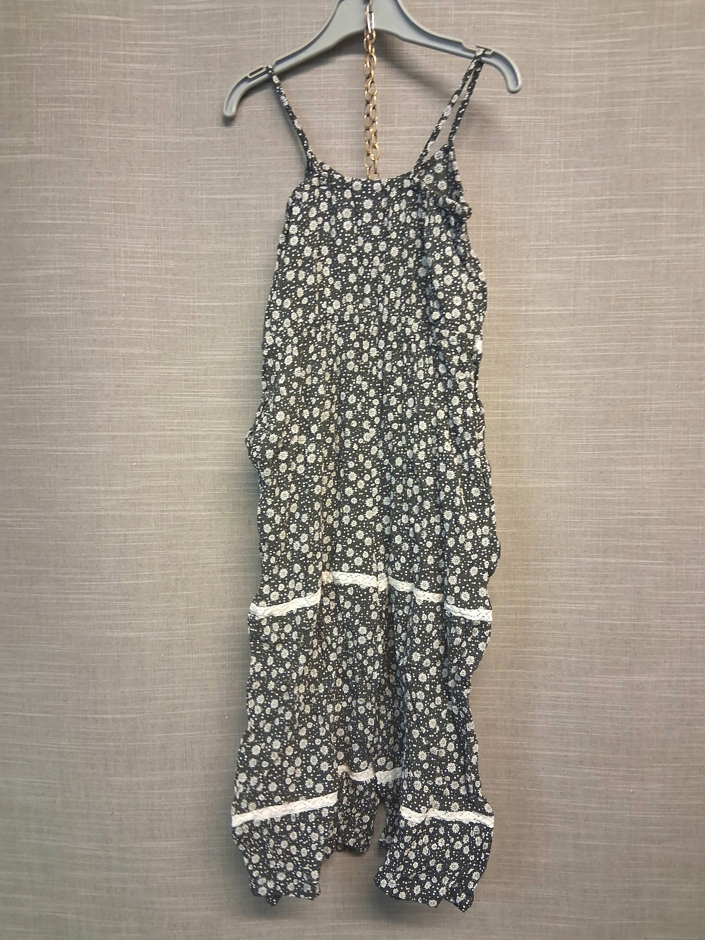 Next Girls Black Floral Jumpsuit Sleeveless Age 6 Years
