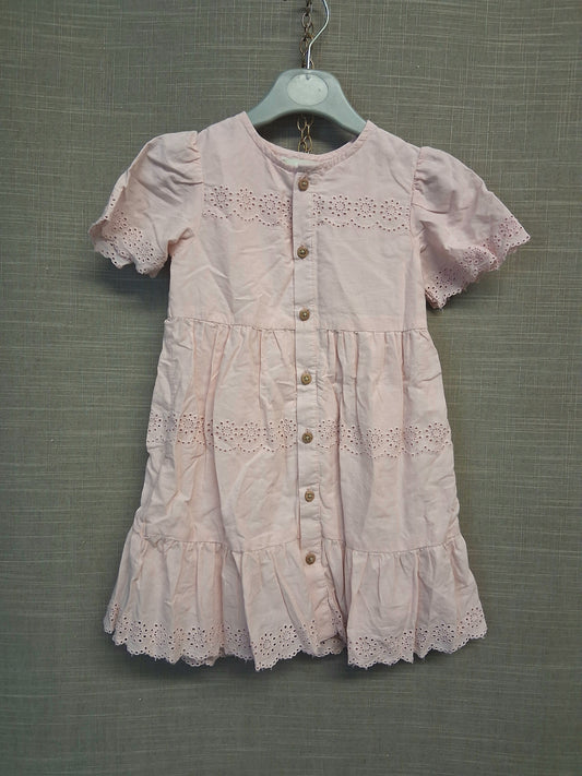 Primark Pink A Line Dress Age 18-24 Months Button Front