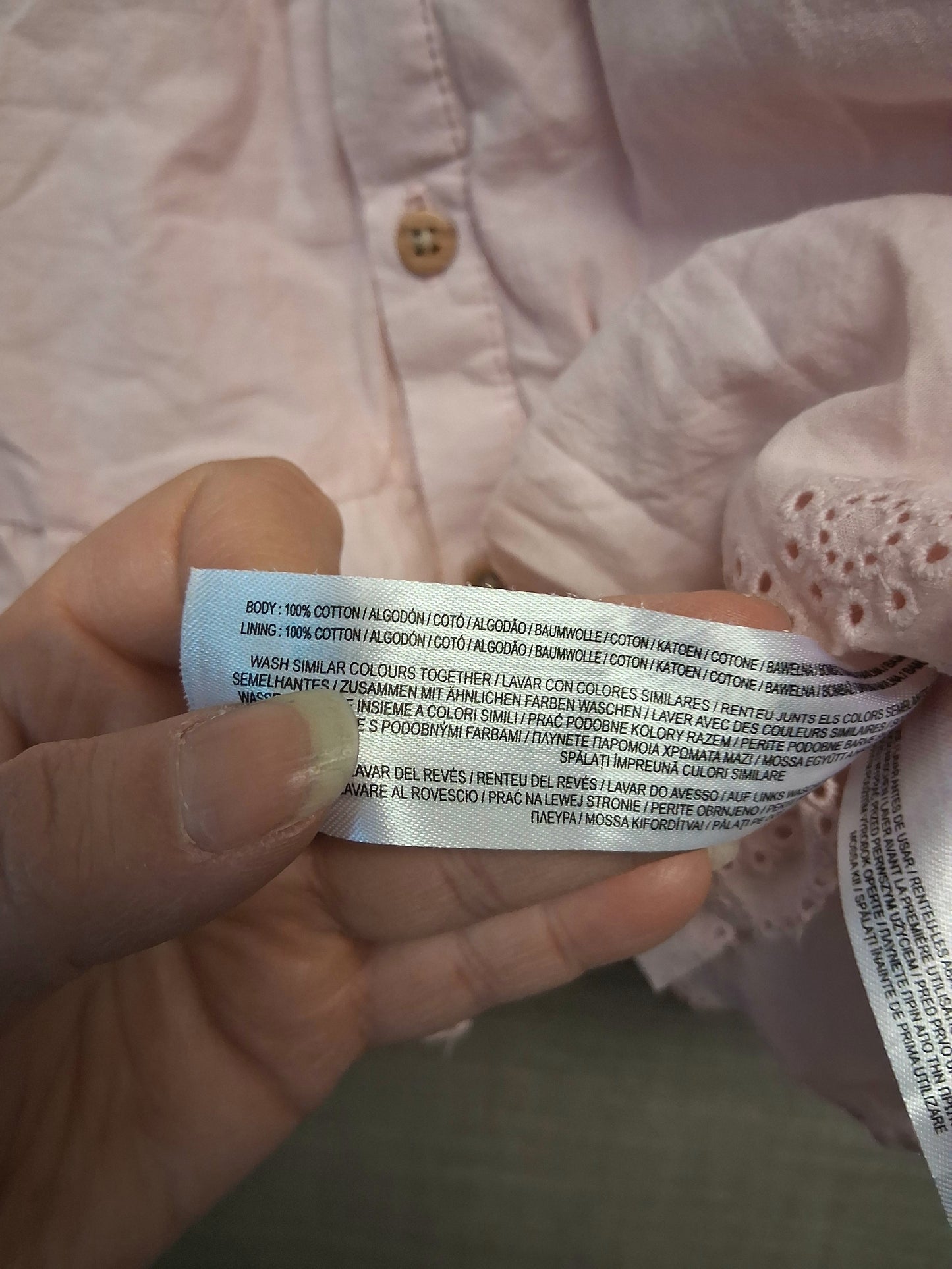 Primark Pink A Line Dress Age 18-24 Months Button Front
