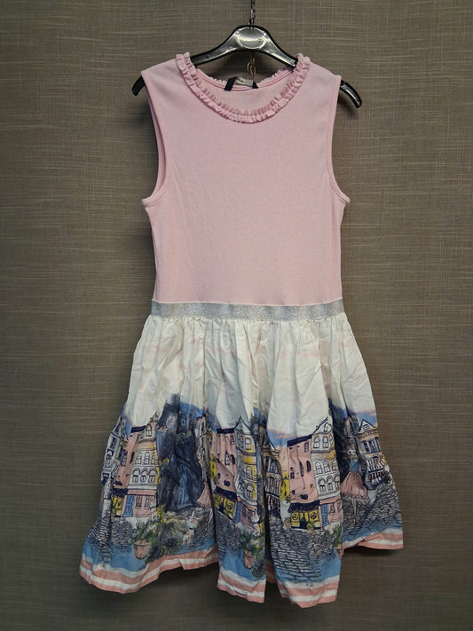 George Girls Sleeveless Dress Pink Multicolour Age 10-11 Years