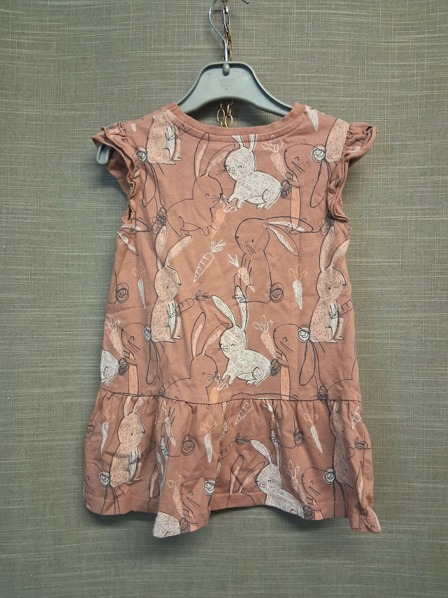 George Dusky Pink Bunny Sleeveless Dress Age 2-3 Years