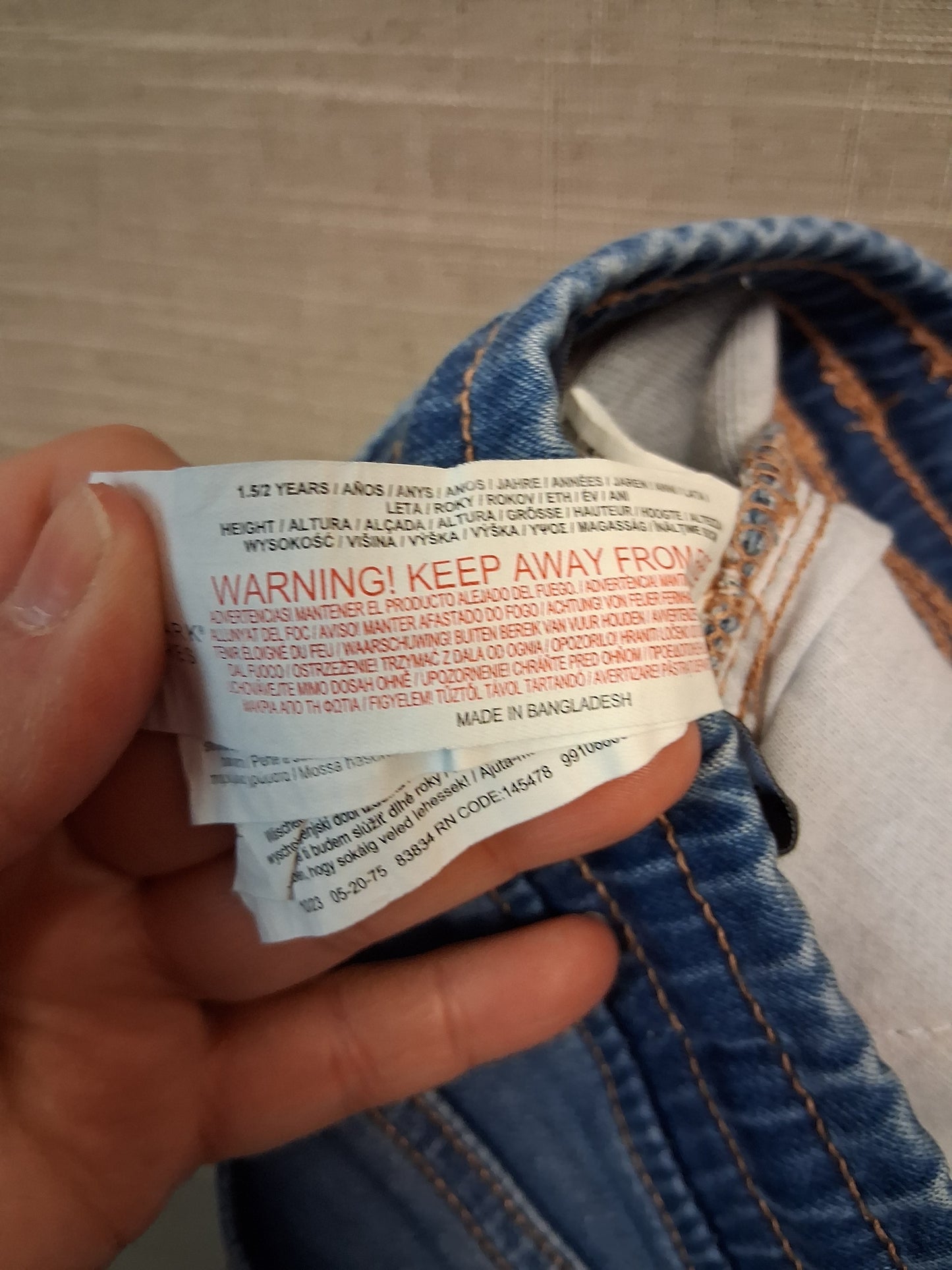 Primark Boys Blue Denim Shorts Age 18-24 Months