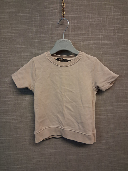 Next Boys Beige Short Sleeve Jersey Sweater Age 18-24 Months