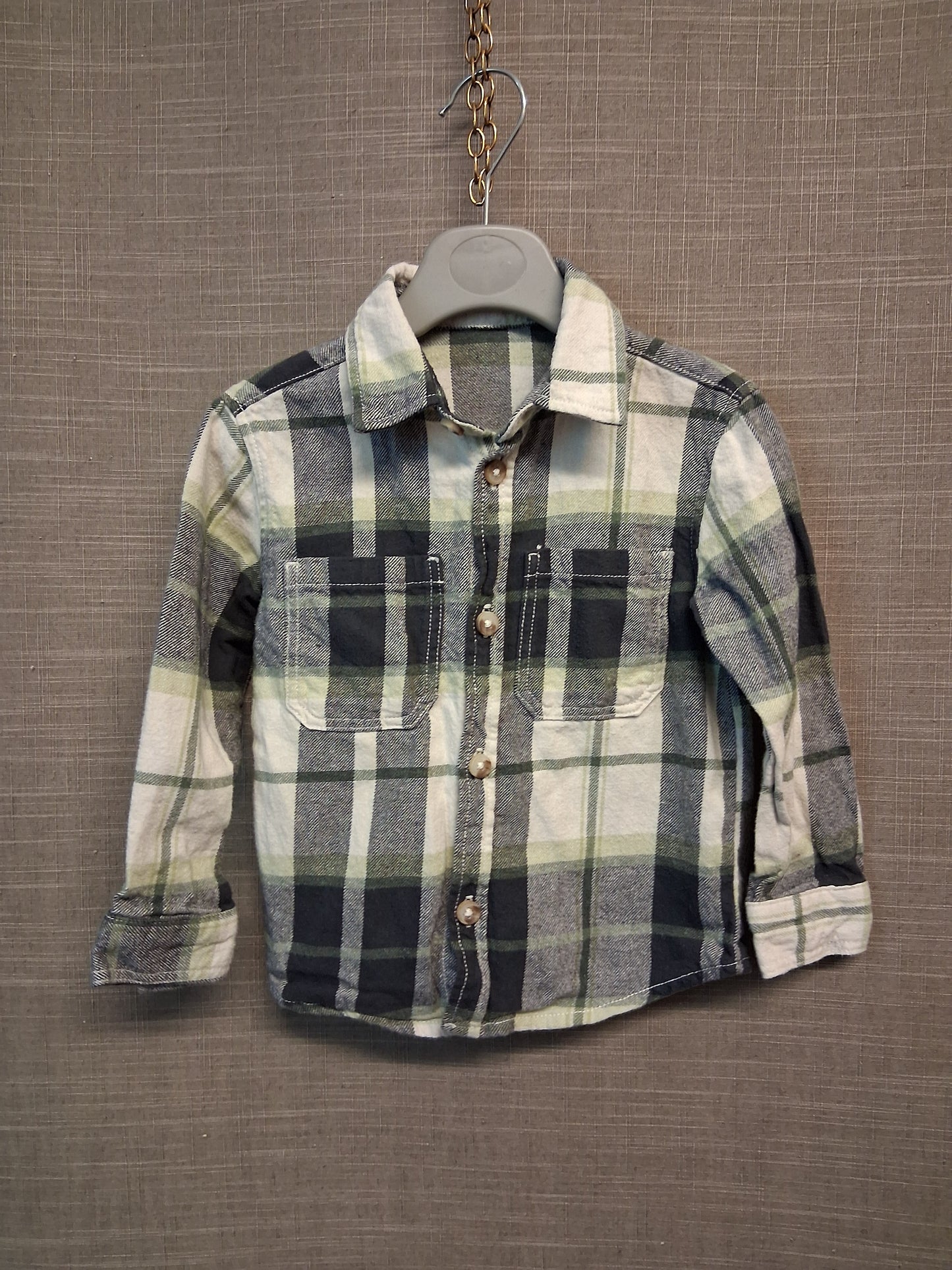 George Boys Check Long Sleeve Shirt Age 18-24 Months