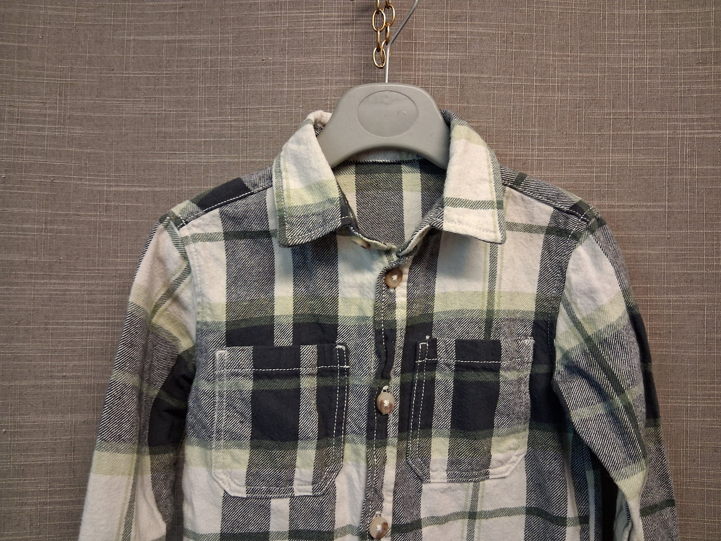 George Boys Check Long Sleeve Shirt Age 18-24 Months
