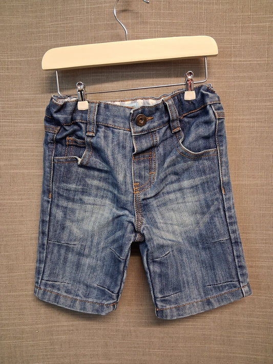 F&F Blue Denim Shorts Age 18-24  Months