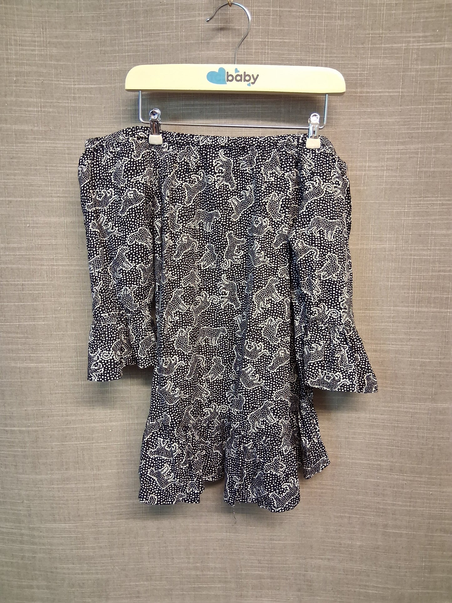 F&F Girls Black White Spotty Off the Shoulder Top Age 7-8 Years