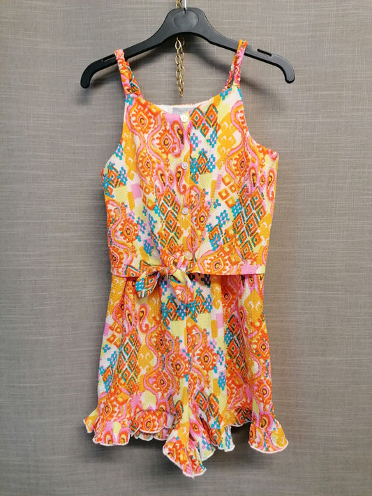 Matalan Orange Paisley Print Playsuit Age 11 Years