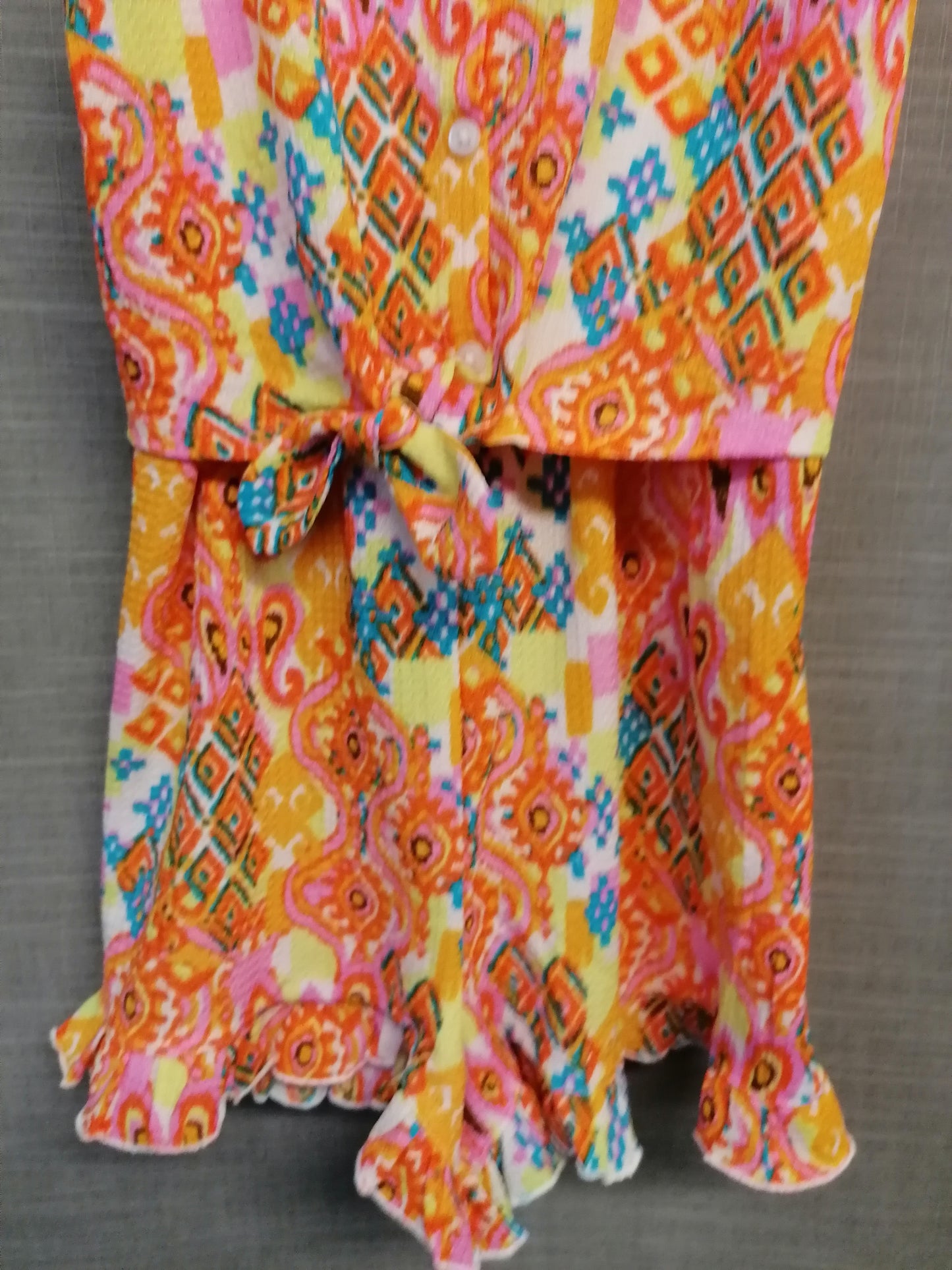 Matalan Orange Paisley Print Playsuit Age 11 Years